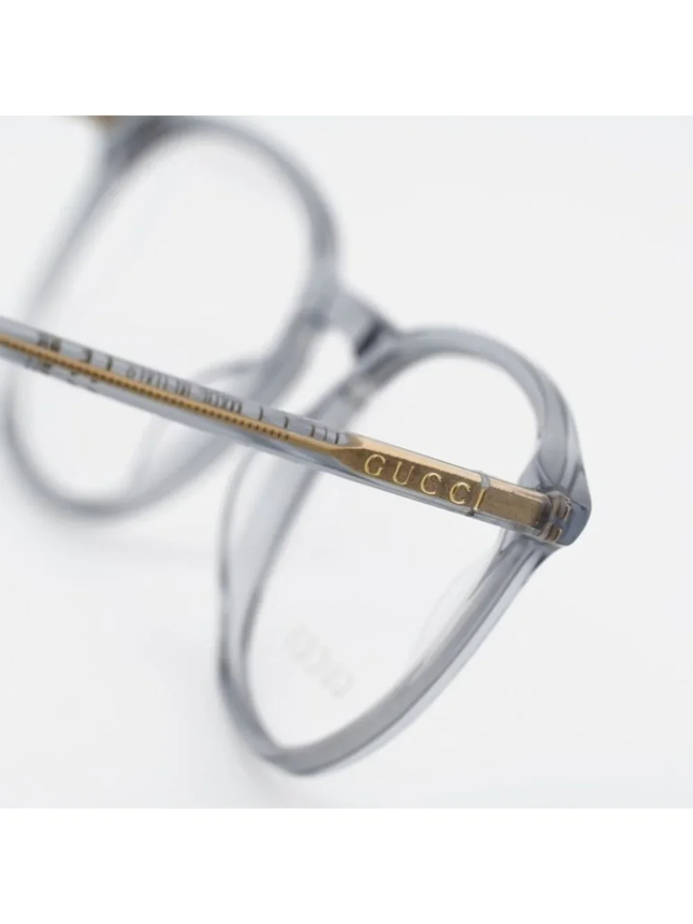 Gucci GG0551O 017 Eyeglasses Shiny Blue 55mm Square Frame
